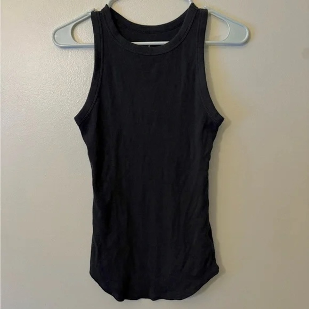 A New Day Black Ribbed Sleeveless Women's Tank Top, Size Medium